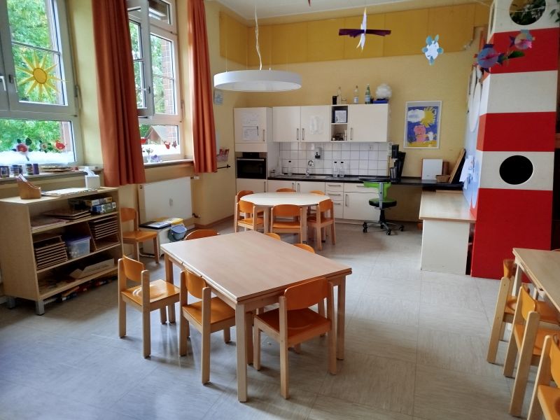Ein Einblick in die Mäuse gruppe mit Frühstücksbereich